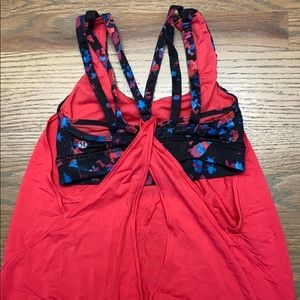 Pink lululemon tank top with built in sports bra